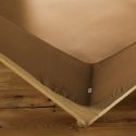 SAMIA - Drap Housse 80x200cm Coton Coloris Camel