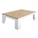 CHRIS OAK - Table Basse Laquée Blanc Brillant Aspect Bois