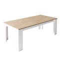 CHRIS OAK - Table Repas Laquée Blanc Brillant Aspect Bois