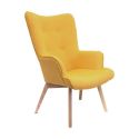 HAYNA - Fauteuil Jaune et Piétement Naturel