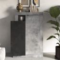 LIBERTA BETON - Rangement 1 portes Aspect Béton et Pierre Grise Anthracite