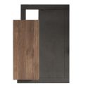 LIBERTA NOIR - Rangement 1 portes Aspect Pierre Noire et Bois Finition Mercure