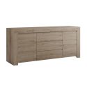 FIRMIN - Buffet 2 portes 3 Tiroirs Aspect Bois Finition Cadiz