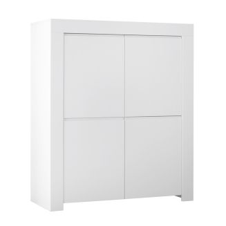 FIRMIN - Rangement 4 portes Blanc Finition Mat