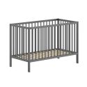 ELIOTT - Lit Bébé 60x120 en Hêtre Massif Laqué Anthracite