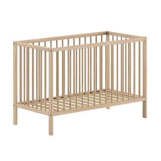 ELIOTT - Lit Bébé 60x120 en Hêtre Massif Vernis Naturel