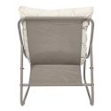 DOLCI - Fauteuil de Jardin en Métal et Textilène Beige avec Coussin