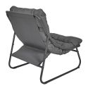 DOLCI - Fauteuil de Jardin en Métal et Textilène Gris avec Coussin