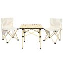 FOLDY - Set de Camping 1 Table Basse et 2 Fauteuils Pliables avec Sac de Transport