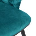 OSCAR - Lot de 4 Chaises en Velours Bleu Pieds Métal Noir