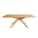 GISELE -Table repas 180cm Plaquage Chêne rustique Piètement étoile Chêne Massif