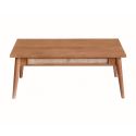 KESIAH - Table basse en acacia finition teinté teck avec plaquage cannage