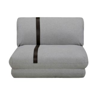 BASILUS - Chauffeuse Convertible Multipositions Tissu Gris Chiné avec bande Noire