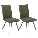 BISPO - Lot de 2 Chaises Tissu Coloris Vert kaki