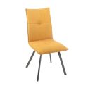 BISPO - Lot de 2 Chaises Tissu Coloris Jaune moutarde