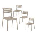 TANGUY - Lot de 4 Chaises en Plastique Recyclé et Polypropylène Beige