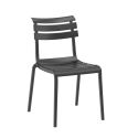 TANGUY - Lot de 4 Chaises en Plastique Recyclé et Polypropylène Anthracite