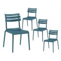 TANGUY - Lot de 4 Chaises en Plastique Recyclé et Polypropylène Turquoise