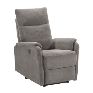 ALCANTAR - Fauteuil Relax Electrique Tissu Gris clair