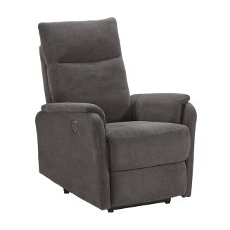 ALCANTAR - Fauteuil Relax Electrique Tissu Gris foncé