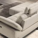 VILLALBA - Canapé Relax Méridienne gauche Têtières Réglables Tissu Beige
