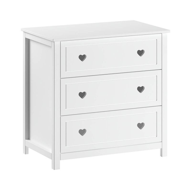 MILADY - Commode 3 Tiroirs avec Plan à langer laqué Blanc
