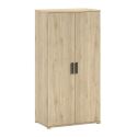 MARCO - Chambre Enfant Complète Lit 90x200cm Chevet Armoire 2P et Commode Aspect Chêne