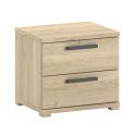 MARCO - Chambre Enfant Complète Lit 90x200cm Chevet Armoire 2P et Commode Aspect Chêne