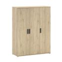 MARCO - Chambre Enfant Complète Lit 90x200cm Chevet Armoire 3P et Commode Aspect Chêne