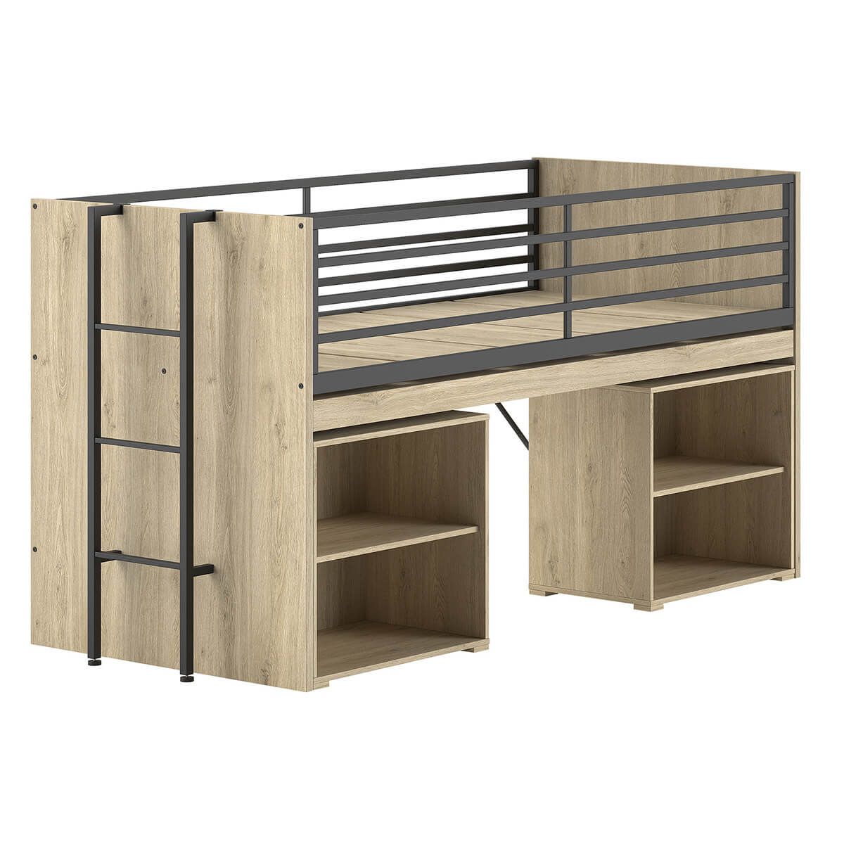 Commode 2 Portes En Mélaminé Haute Densité Aspect Chêne Clair - MARCO - Gamm Vert