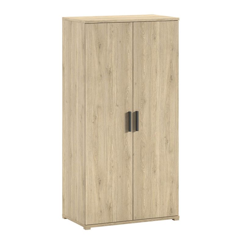 MARCO - Armoire 2 Portes en Mélaminé haute densité Aspect Chêne clair