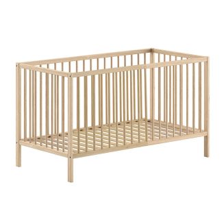 ELIOTT - Lit Bébé Evolutif 70x140 en Hêtre Massif Vernis Naturel