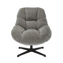 NOAM - Fauteuil Pivotant En Tissu Polyester Brun