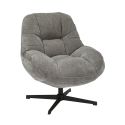 NOAM - Fauteuil Pivotant En Tissu Polyester Brun