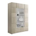 REBECCA - Ensemble Meuble TV 121 cm + Buffet 3P Aspect Bois Samoa Relief Damiers