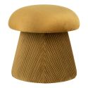 LIKAHA - Pouf en Velours Jaune Moutarde Forme champignon