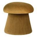 LIKAHA - Pouf en Velours Jaune Moutarde Forme champignon