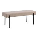 VILONY - Banc 2 Places Tissu Beige et Pieds Métal Noir