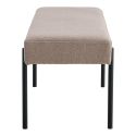 VILONY - Banc 2 Places Tissu Beige et Pieds Métal Noir