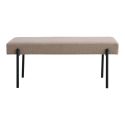 VILONY - Banc 2 Places Tissu Beige et Pieds Métal Noir