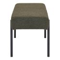 VILONY - Banc 2 Places Tissu Bouclé Vert foncé et Pieds Métal Noir