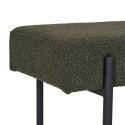 VILONY - Banc 2 Places Tissu Bouclé Vert foncé et Pieds Métal Noir