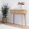 ERIKA - Console 2 portes coulissantes en MDF et Pin Naturel