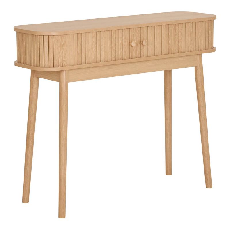 ERIKA - Console 2 portes coulissantes en MDF et Pin Naturel