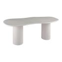 ORGANIC - Table Repas 200cm en MDF et Ciment Gris clair Plateau Vague