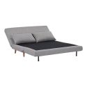 BREWEN - Chauffeuse 2 Places Convertible Tissu Gris Chiné avec Coussin