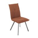 BISPO - Lot de 2 Chaises Tissu Texturé Coloris Brique Terracotta