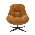 NOAM - Fauteuil Pivotant En Tissu Polyester Jaune