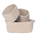 URSULE - Lot de 3 Paniers Gigogne en Coton Beige