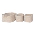 URSULE - Lot de 3 Paniers Gigogne en Coton Beige